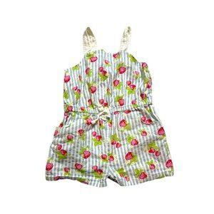 Tommy Bahama Striped Strawberry Print Romper Size‎ 4T Girl's